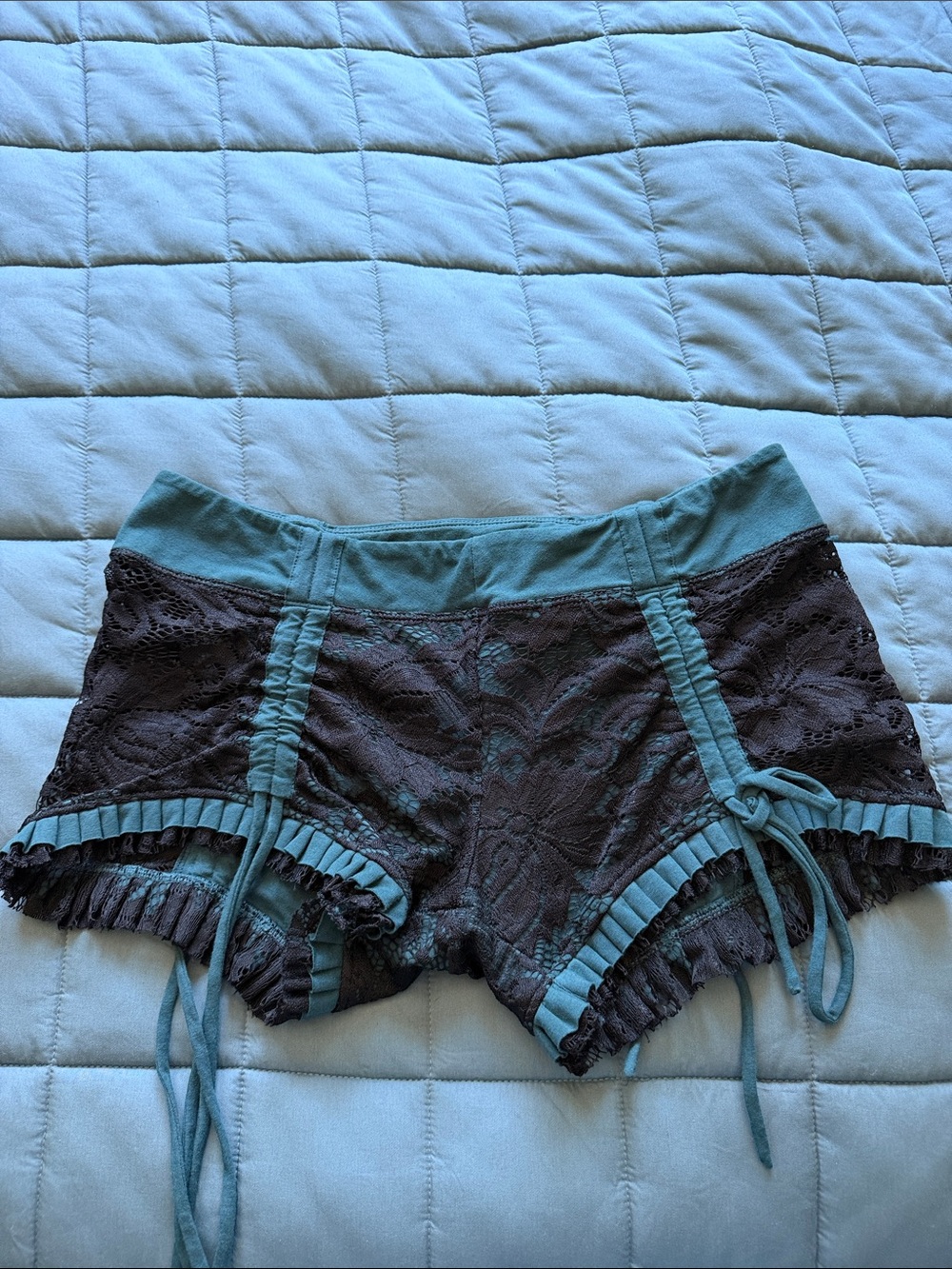 Teal and Black Lace Boyshorts Women's Intimates: Anahata/Infinity Now Designs.
